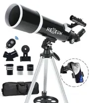 Telescope for Adults & Beginner Astronomers - 80mm Aperture 600mm 80600Black