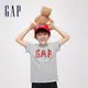 Gap 兒童裝 Logo純棉圓領短袖T恤-灰色(890880)