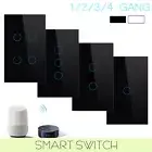 1/2/3/4 Gang WiFi Switch Smart Home Touch RF Light Wall Panel For Alexa Google