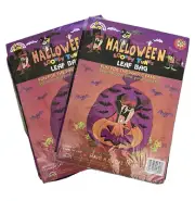 2 Vintage 1996 Looney Tunes Halloween Leaf Bag Tazmanian Devil Taz New Sealed XL