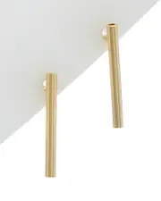 14K Italian Gold Tube Post Earrings