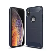 MCC Slim iPhone XR Shockproof Soft Carbon Case Cover Apple Skin iPhoneXR [Dark Blue]