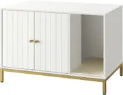 Modern Cat Furniture: Litter Box Enclosure (Simply White and Metallic Gold)