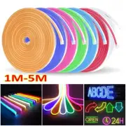 Modern DC 12V Flex LED Strip Neon Rope Light Silicone Outdoor Sign Decor 1M-5M