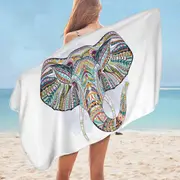 Colorful Elephant Head Microfiber Beach Towel