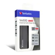 Verbatim Black Vx500 USB-C 120GB External SSD Solid State Drive For Computer/PC