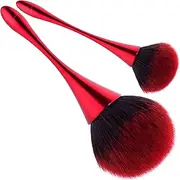 [BEATURE] 2 Pieces Large Mineral Powder Brushes, Soft Fluffy Makeup Brushes for Foundation, Blush and Highlighter, Professional Makeup Set for Blending, Buffing, Contour Formation (Red)