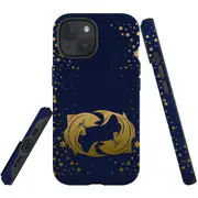 For iPhone 15 Plus Case, Shielding Cover, Pisces Drawing