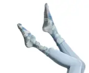043 Fashionable Mid Length Yoga Socks and Non Slip Sports Socks -blue