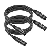 2Pack XLR Female to Female Cable 3 Pin Microphone Cord 6.6 FT XLR Interconnec...