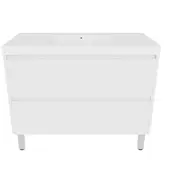 Forme Razor 900mm Freestanding Vanity With Polymarble Top - White