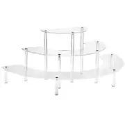 3-Tier Acrylic Display Riser Cupcake Stand Risers Half Moon Perfume Stand