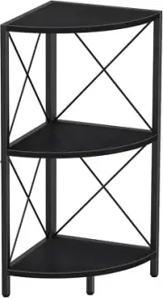 Corner Shelf with Metal Frame, 3 Tier Corner Storage Organizer, Freestanding Cor