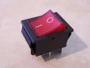 Red Lighted 16 Amp Square Rocker Switch