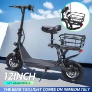 Electric Scooter 1200W 50KM/H 50km Foldable Travel Adult EBike Escooter w/Seat