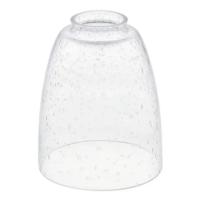 Pendant Light Shade Glass Clear Seeded Oval 7 in Fitter Replacement Fixture