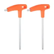 2pcs T-Handle Ball End Hex Key Wrench 6mm T-Key Inner Hexagon Spanner, Orange