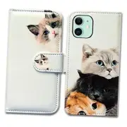Case for iPhone 11 Leather Flip Wallet Case Cover with Card Slot Cute Brown Cat