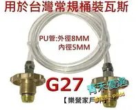 在飛比找樂天市場購物網優惠-G27台灣瓦斯桶導氣管 對灌接頭.桶裝瓦斯對灌導管.轉灌情形