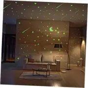 Realistic Glow in The Dark Stars and Moon, 500pcs Glow Stars Shooting Stars Set