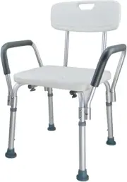 Adjustable Shower Chair with Assist Grab Bar - Anti-Slip Bath Stool for Elder...