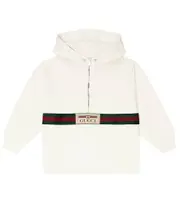 [Gucci Kids] Gucci Kids Web cotton jersey hoodie Y 12 white