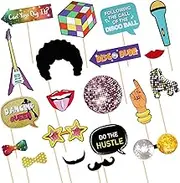 20pcs Disco Music Photo Booth Props, Musical Birthday Party Photo Booth, Music Theme Disco Music Party Decoration