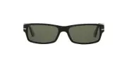 Persol PO2747S Rectangular Sunglasses Black/Green Polarized 57 Millimeters