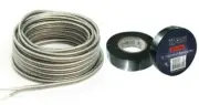 Absolute USA S16G1000 16 Gauge 1000 Feet Clear Speaker Wire and 3/4" 60' Black