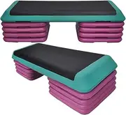 Aerobic Step - 110cm*40cm Cardio Exercise Stepper - 8 x Riser Block + 1 Green Stepper - $$$