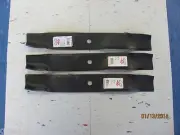 3 USA BLADES- REPLACES HUSTLER 797704 797712 - WAVY MULCHER BLADE- 54" CUTTERS