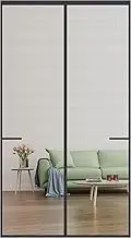 Ajiteogy Fly Screen Door, 90 x 210 cm, Magnetic Curtain, Insect Protection for Balcony Door, No Drilling, Improved Durability and Pest Control, Curtain for Patio Door and Balcony Door (Black)