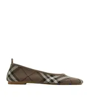 Burberry Check Pattern Slip-On Flat Shoes 36,37.5,37,38.5,38,39,40,36.5,35.5 Brush