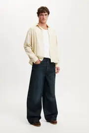 [Cotton On Men] Cotton On Men - Super Baggy Jean - Selvedge worn blue W32L32 SELVEDGE WORN BLUE