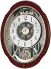 RHYTHM Wall Clock Radio Analog Karakuri Small World Bloom GO 30 Songs Melody Bro