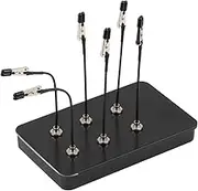 Metal Model Painting Stand Base and 15Pcs Magnetic Bendable Alligator Clip Sticks Set for Airbrush Model Coloring Hobby Crafts DIY Tools, Airbrush Hobby Tools Accessories Holder Stand (Black)