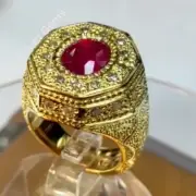 Mozambique Ruby Natural Ruby Silver Ring, Ruby Gemstone Ring Sterling Silver 925