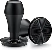 Normcore Coffee Tamper with Base Ripple 58.5 mm - Titanium PVD Coating - Barista Stamp with 15 lb / 25 lb / 30 lbs Contact Pressure - Aluminium Handle Mat (Diameter 58.5 mm)