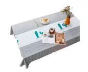 Crease proof tablecloth cotton linen tablecloth rectangular tablecloth fringed tablecloth grey