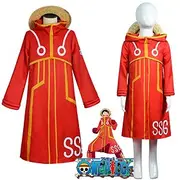 One Piece Monkey D. Luffy Anime Cosplay Costume Outfits Cosplay Suits Halloween Carnival Masquerade Coat Gloves Hat For Men's Boys Kid's Adults'