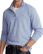 Polo Ralph Lauren Men's Estate Rib Quarter Zip Pullover Sweater Blue XXL (B25)
