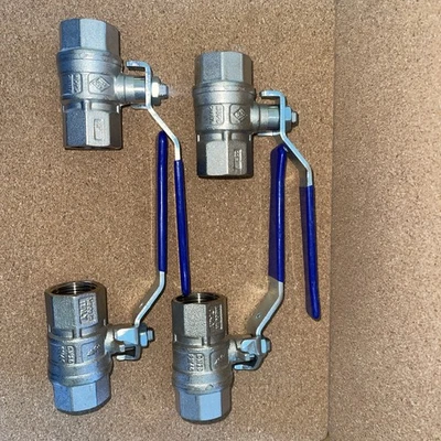 3/4 Lever Ball Valve - Blue Handle Jet Range pack of four