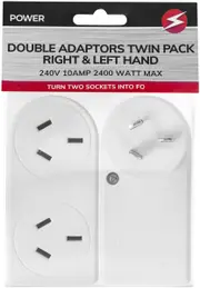 H Double Adaptor LR 2pk