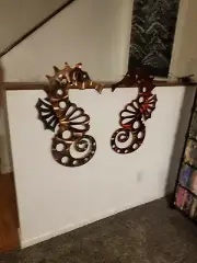 Seahorse metal wall art set abstract home decor Beach Sea Life plasma cut decor