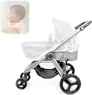 Universal Pram Mosquito Net, Mosquito Net, Baby Bed with Elastic Edge, Breathable Portable Mosquito Nets for Prams, Mosquitoes Thanks to Fine Mesh Fabric, Tear-Resistant, Washable, 150 cm, White