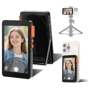 Phone Vlog Selfie Monitor Screen with Magnetic Holder, Back Camera Monitor for Selfie Vlog, Live Streaming, Compatible with iPhone Android (Black)