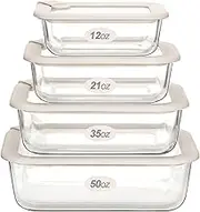 Urban Green Glass Food Storage Containers with Glass Lids, Microwave Safe Food Container Set, Aitight Meal Prep Container Set, LeakProof, 100% Plastic Free, 4 Pack