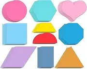 Star Heart Shapes Assorted Color 120 Pcs Shapes Math Pattern Play Card Multi-Shaped Color-Coding Card for Teachers DIY Kids Crafts Projects