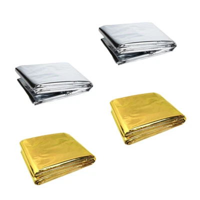 4 Pcs Insulation Blanket Foil Rescuing Emergency Outdoor Blankets