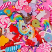 120Pcs Candy Charms Resin Flat Back Kawaii Slime Charms Lollipops Sweets Embe...
